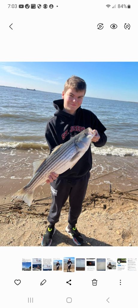15-year-old Ayden Overstreet and his keeper striper.