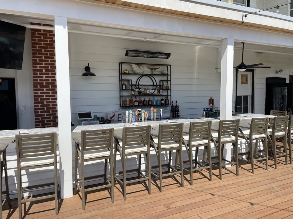 Elaine's has a huge outdoor deck - brand new - that will host big events and early morning coffee.