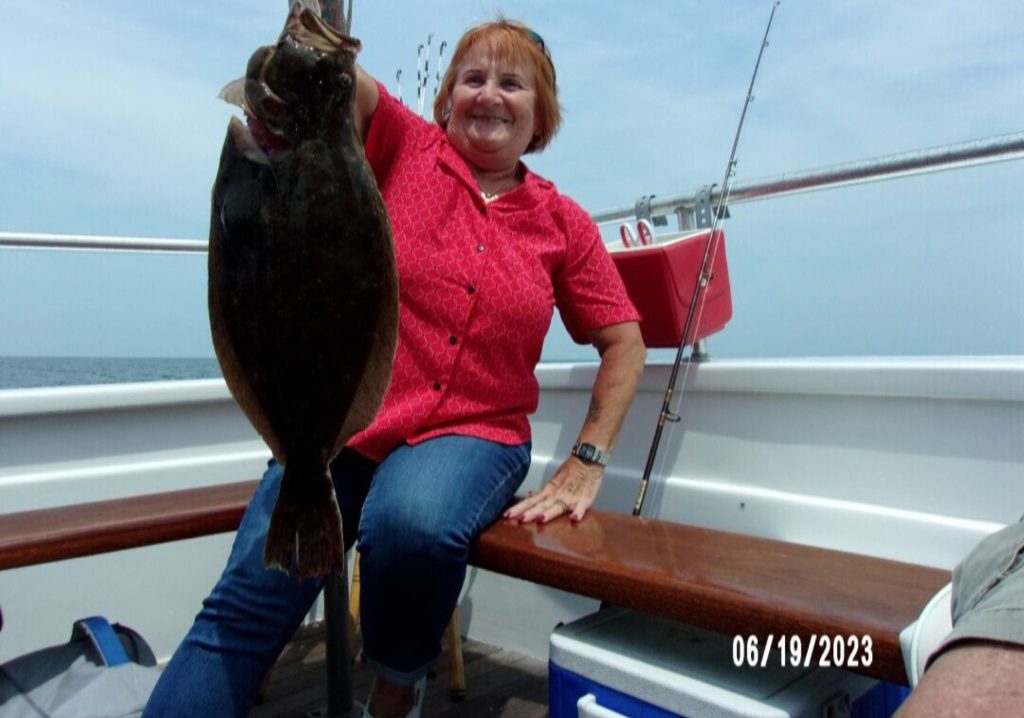 A pool-winning flounder for Debbie Hackett.