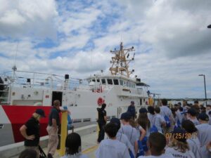 Attendees of the Middle Township Police Department's summer youth camp toured the Coast Guard Training Center Cape May. 