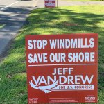 These yard signs, which are 'Paid for by Van Drew for Congress,' seem to circumvent the classification of campaign signs because they carry a civic message.