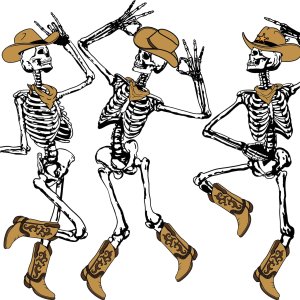 Dancing,Skeletons,,Howdy,Skeleton,,Christmas,Cowboy,Skeleton,,Dead,Inside,,Howdy